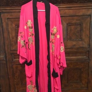 Free People Hot Pink Kimono, OS